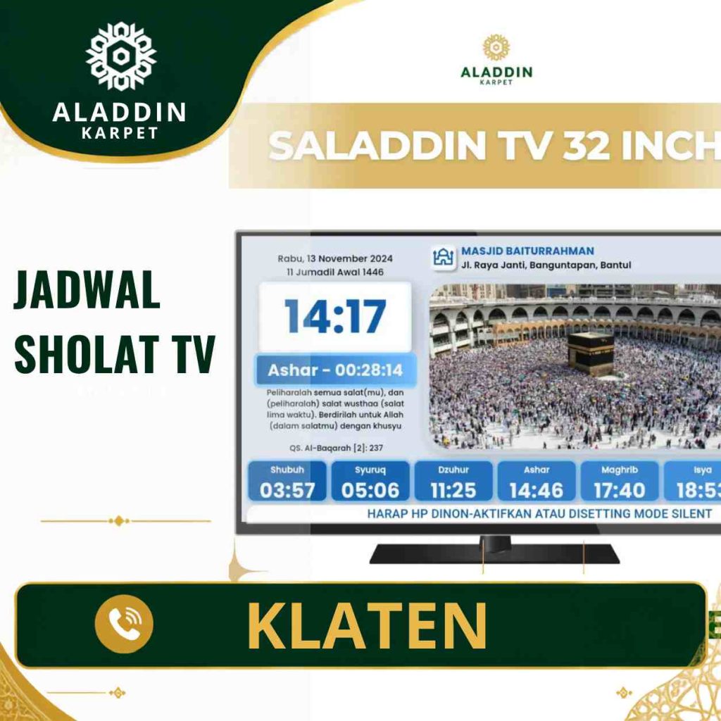 Jadwal Sholat TV Klaten untuk Masjid dan Mushola